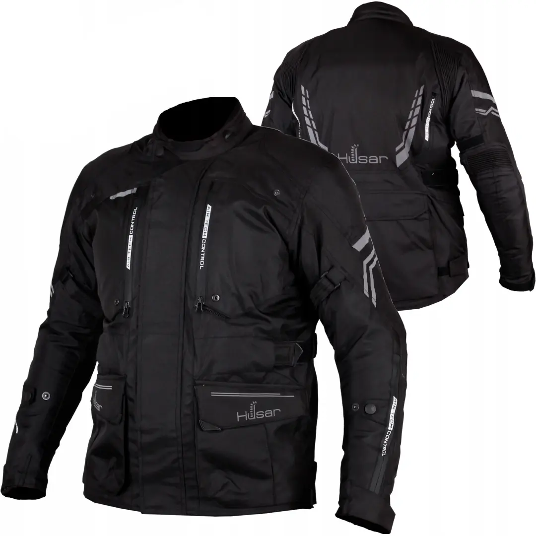 Turystyczna kurtka motocyklowa HUSAR ADVENTURE czarna